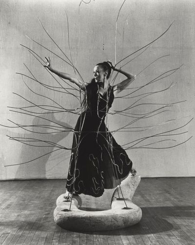 Martha Graham with Spider Dress and Serpent for Martha Graham's Cave of the Heart (1946).