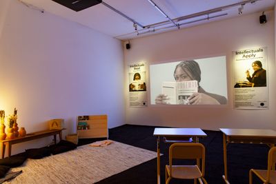 Mandy Harris Williams, Couture Critiques (2021). HD video, colour, sound, 18 min 49. Exhibition view: Bienniale de L'Image en Mouvement 2021, Centre d'Art Contemporain Genève (12 November 2021–30 January 2022).