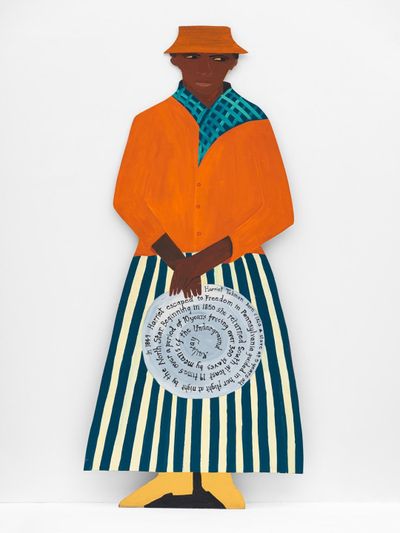 Lubaina Himid, Harriet Tubman (1995). Acrylic on wood. 187 x 83 cm. Rennie Collection, Vancouver.