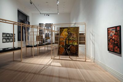 Simone Baltaxé Martayan, Cedar (1973). Tapestry. 204 x 141.3 cm. Exhibition view: 'The War', Beirut and the Golden Sixties: A Manifesto of Fragility, Gropius Bau, Berlin (25 March–12 June 2022). © Luca Girardini.