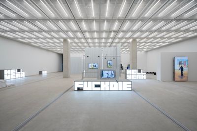 Hito Steyerl, Hell Yeah We Fuck Die (2016). Exhibition view: Hito Steyerl–A Sea of Data, National Museum of Modern and Contemporary Art (MMCA), Seoul (29 April–18 September 2022).