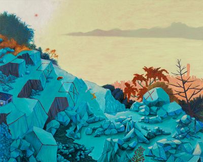 Yeung Hok Tak, To Remove and Delete (動態清除) (2022). Acrylic on canvas. 122 x 152.5 cm.