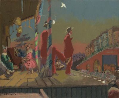 Walter Sickert, Brighton Pierrots (1915). Oil on canvas. 90.1 x 103 x 12 cm. Purchased with assistance from the Art Fund and the Friends of the Tate Gallery 1996.
