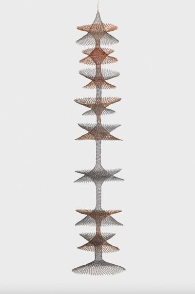 Ruth Asawa, Untitled (S.040, Hanging Eight-and-a-Half Open Hyperbolic Shapes that Penetrate Each Other) (1956). Private collection. Artwork © 2021 Ruth Asawa Lanier, Inc. / ARS, NY and DACS, London.