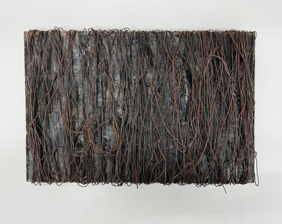 Kathleen Jacobs, Untitled (1995). Baling wire and encaustic paint (oil and wax) on Masonite. 40 x 61 x 7.6 cm. © Kathleen Jacobs.
