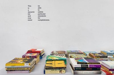 Heman Chong and Renée Staal, The Library of Unread Books (2016–ongoing). Exhibition view: International Plaza, Natasha, Singapore Biennale 2022 (16 October 2022–19 March 2023).