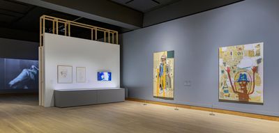 Exhibition view: Jean-Michel Basquiat, Seeing Loud: Basquiat and Music, Montreal Museum of Fine Arts (15 October 2022–19 February 2023).
