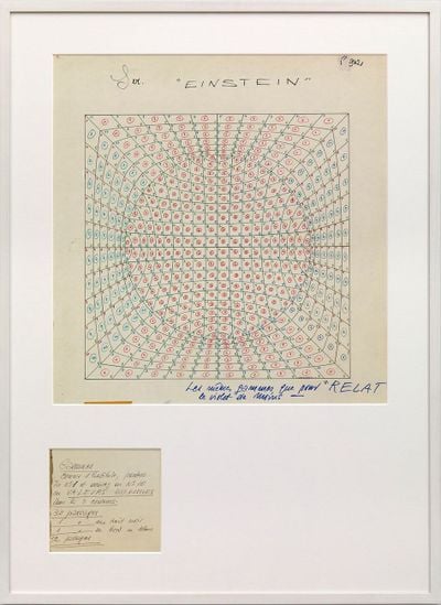 Victor Vasarely, Einstein (1976). Felt-tip pen on cardboard. 76.3 x 53 cm.