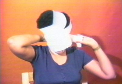 Howardena Pindell, Free, White and 21 (1980) (still). U-matic, colour, and sound. 12 min, 15 sec.