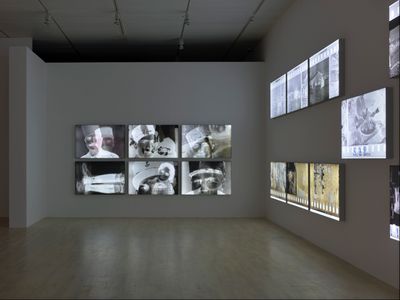 Exhibition view: Akram Zaatari, Against Photography. An Annotated History of the Arab Image Foundation, K21, Kunstsammlung Nordrhein-Westfalen, Düsseldorf (18 November 2017–25 February 2018). © Kunstsammlung NRW and Akram Zaatari. Photo: Achim Kukulies.