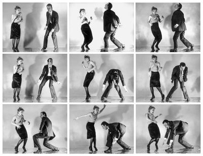 Ulrike Ottinger, Tanzserie (Tabea Blumenschein und Martin Kippenberger) (1978). Each photo 20.5 x 26 cm.
