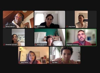 The first Zoom meeting for the pre-selection process of the 22nd Biennial Sesc_Videobrasil.