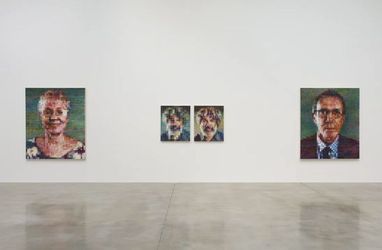 Exhibition view: Chuck Close, Red Yellow and Blue: The Last Paintings, Pace Gallery, New York (23 February–13 April 2024). Courtesy Pace Gallery.