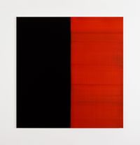 Untitled Lamp Black / Crimson Red by Callum Innes contemporary artwork painting