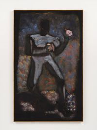 The Boxers: Single Round Peach by Reggie Burrows Hodges contemporary artwork painting, works on paper