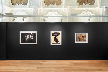 Exhibition view: Lucio Fontana | Enrico Baj | Piero Manzoni, Mazzoleni, Turin (15 October–19 December 2020). Courtesy: Mazzoleni, London-Torino.