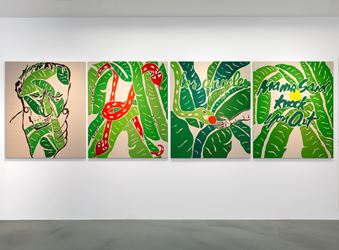 Exhibition view: Joel Mesler, The Alphabet of Creation (for now), Simon Lee Gallery, London (20 April–26 May 2018). Courtesy Simon Lee Gallery.