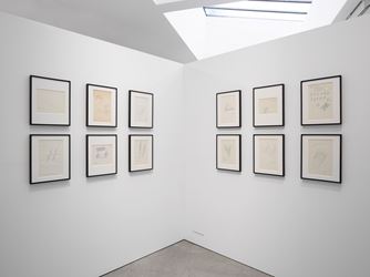 Exhibition view: Dom Sylvester Houédard, tantric poetries, Lisson Gallery, Lisson Street, London (12 March–31 July 2020). Courtesy Lisson Gallery.