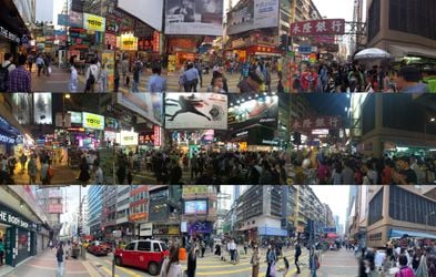 Chow Chun Fai, Sai Yeung Choi Street/ Nelson Street (since 2004), (2022). Photo installation, 89 x 420 cm. Courtesy of the artist. Commissioned by Para Site. 