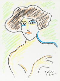 PORTRAIT DE FEMME by Karl Lagerfeld contemporary artwork painting, works on paper, drawing