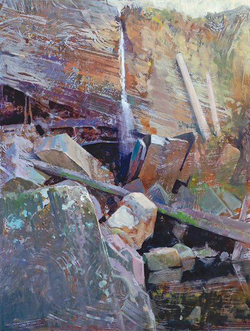 Ward's Canyon (Waterfall and Lichen) by A.J. Taylor contemporary artwork
