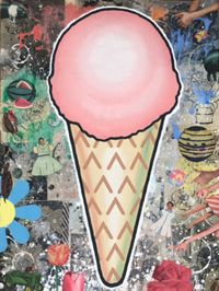 Pink Cone by Donald Baechler contemporary artwork painting, works on paper