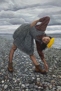 Bixie and her YellowBeret (Too many Westiktok videos) by Yasmin Sison-Ching contemporary artwork painting