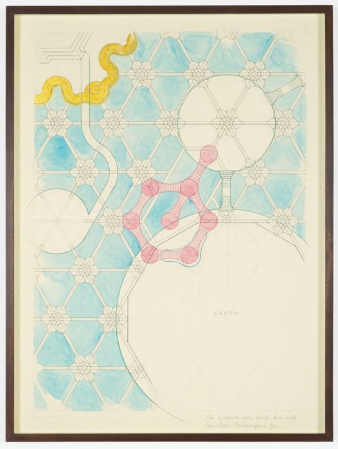 Untitled (Plan of Staircase going through three levels, Inner Circle, Onomatopeia Zoo) by Charles Avery contemporary artwork