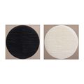 Two black and white circles on linen. Diptych by Fernando Daza contemporary artwork 1