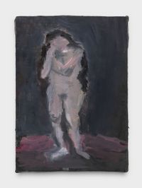 Standing Nude with Black Hair by Janice Nowinski contemporary artwork painting, works on paper