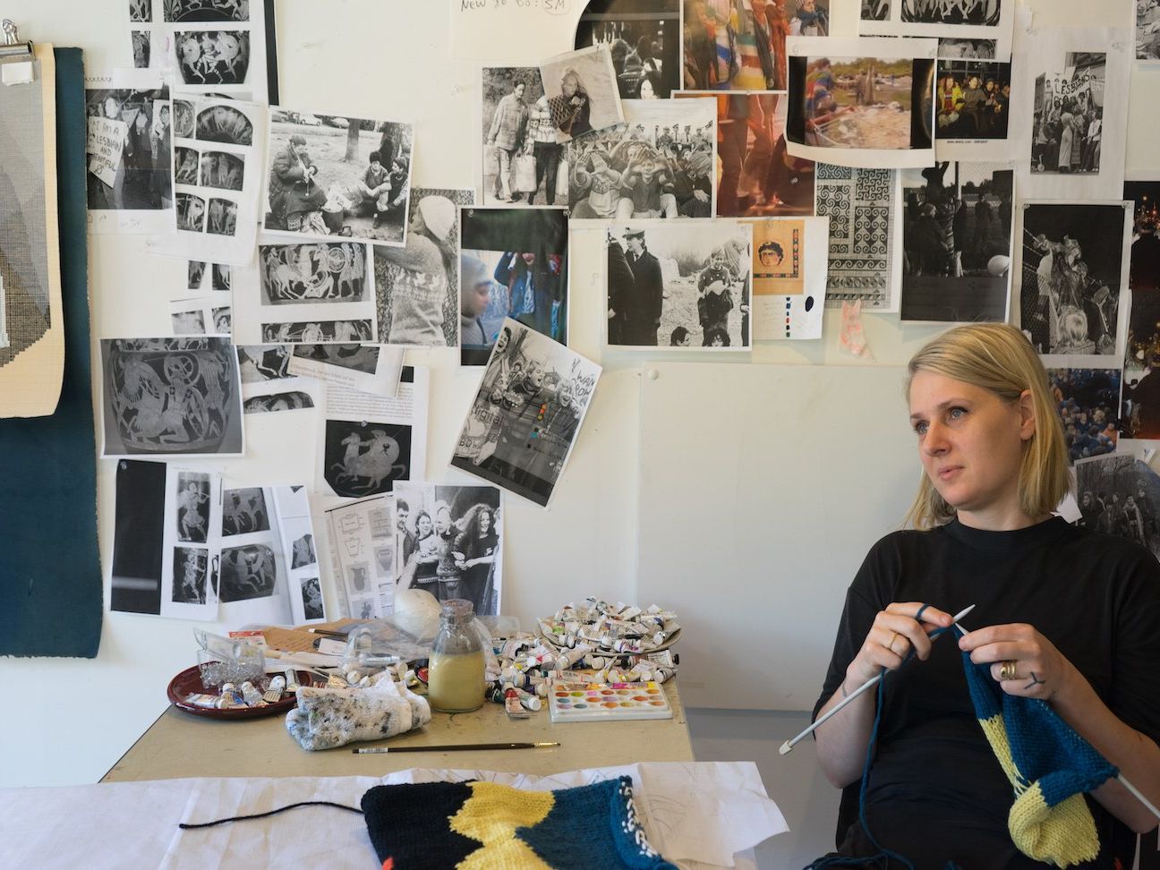Ellen Lesperance Merges Knitting With Paint to Extend Activist