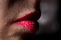 Lipstick and facial hair by Elinor Carucci contemporary artwork photography