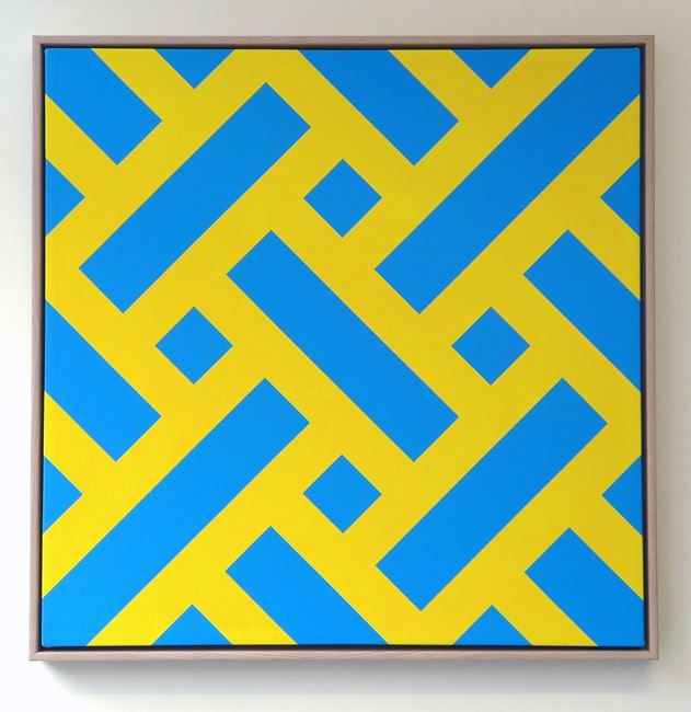 Small Lattice #23 (blue and yellow) by Ian Scott contemporary artwork