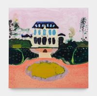 Summer house with Bird by Genieve Figgis contemporary artwork painting, works on paper