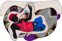 (Selfie) by Pierre Mukeba contemporary artwork painting, textile
