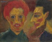 Mann und Frau (profil en face) by Emil Nolde contemporary artwork painting, works on paper