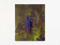 Forest filled with pines and electronics by Troika contemporary artwork painting