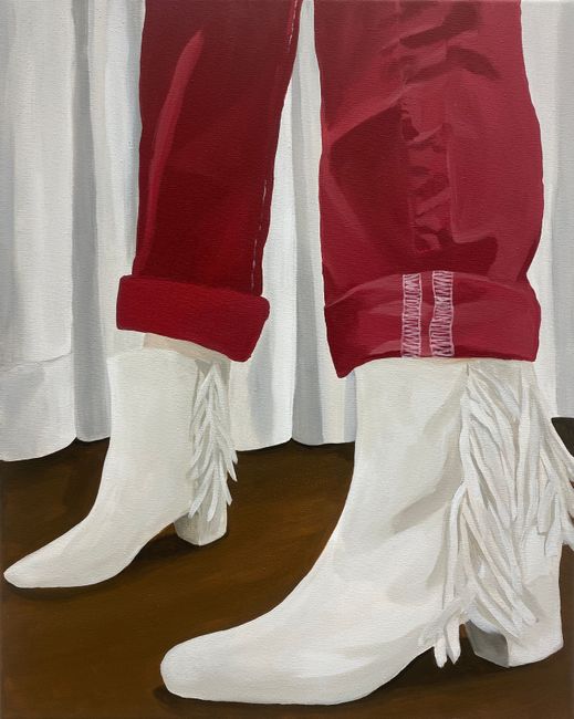 Standing in Fringe Boots by Romane De Watteville contemporary artwork