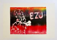 EZJ White Black by Mike Cloud contemporary artwork painting, works on paper, print