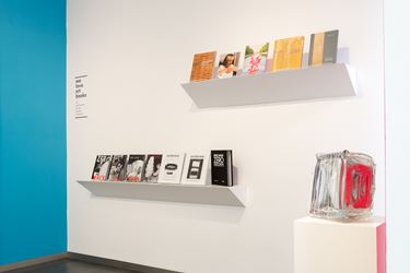 Exhibition view: Group Exhibition, we love art books. 140 publications during 25 years of passion, Beck & Eggeling Internation Fine Art, Düsseldorf (24 August–28 September 2019). Courtesy Beck & Eggeling Internation Fine Art.