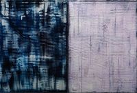 (focus icon | bank notebook) blue and white by Aditya Novali contemporary artwork painting