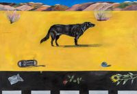 Dog In Landscape by Michael Hilsman contemporary artwork painting