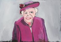 Queen Elizabeth (566-22) by Vincent Namatjira contemporary artwork painting, works on paper