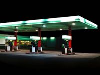 Petrol Stations - green / white by Ralf Peters contemporary artwork photography, print