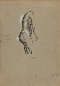 Nu debout de profil by Marcel Duchamp contemporary artwork painting, works on paper