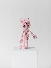 Pink Selenite and Rose Quartz Eroded Felix the Cat by Daniel Arsham contemporary artwork sculpture