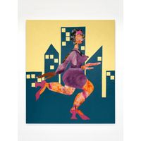 City Girl by Tschabalala Self contemporary artwork painting, works on paper, textile