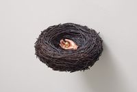 Nest with Hand and Skull by Victor Lim Seaward contemporary artwork sculpture