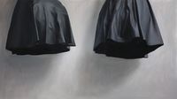 Hovering form of two pieces of leather by Ruozhe Xue contemporary artwork painting