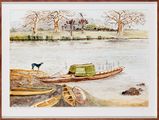 Postcards From Africa: West African Native life and scenes: Dugout Canoes by Sue Williamson contemporary artwork 1